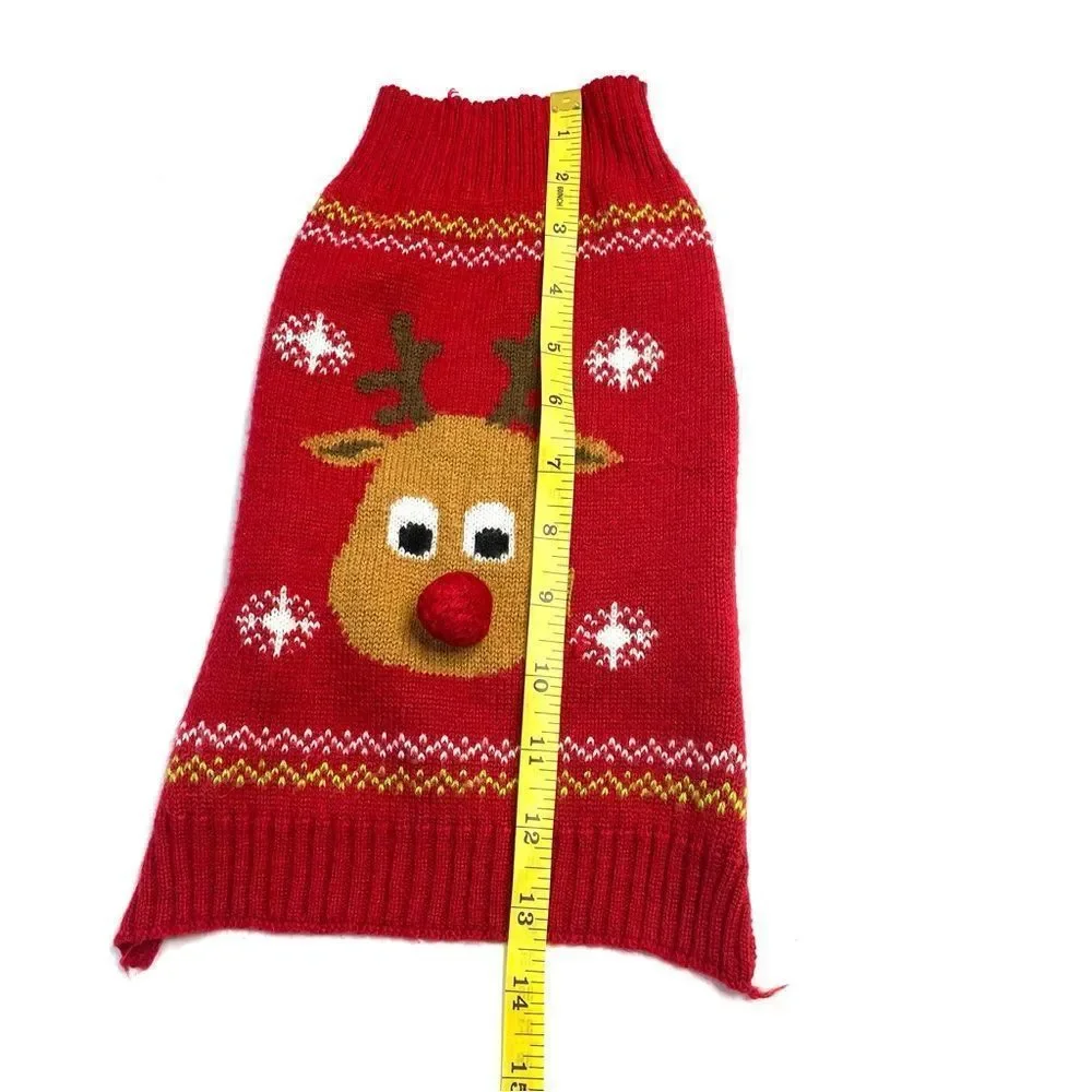 Red Reindeer Ugly Christmas Dog Sweater